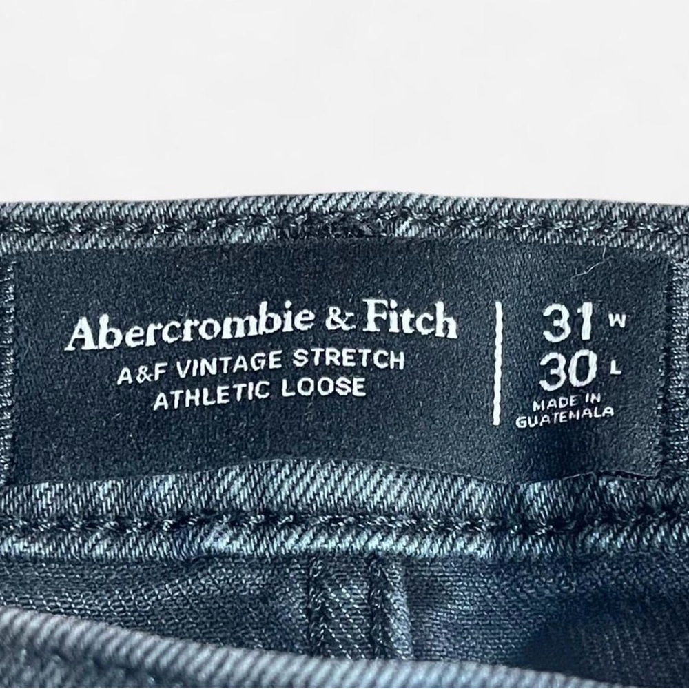 Abercrombie & Fitch Vintage Denim Athletic Loose Workwear Jean •W31 L30 In Black - Picture 6 of 8